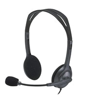 Logitech H111 Wired Headset, Stereo Sound, 3.5mm Audio Jack, Noise-Cancelling Microphone, Black Logitech H111 Wired Headset, Stereo Sound, 3.5mm Audio Jack, Noise-Cancelling Microphone, Black